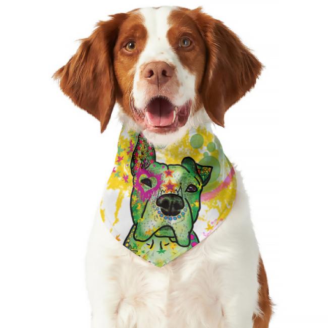 Hunde-Bandana Tyson - Popart Hundedesign, 100 % Polyester, 70x30 cm, verstellbar, waschbar